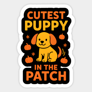 Cutest Puppy in the Patch Funny Halloween Dog Lover Graphic Sticker